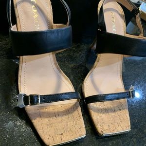 Coach Kit Leather Sandal - Color Black